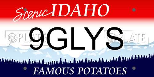 9GLYS Idaho License Plate