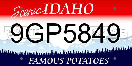 9GP5849 Idaho License Plate