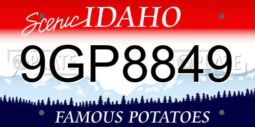 9GP8849 Idaho License Plate