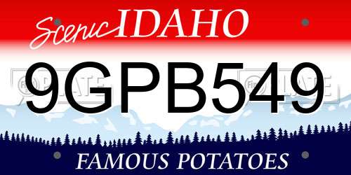 9GPB549 Idaho License Plate