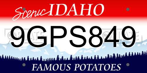 9GPS849 Idaho License Plate