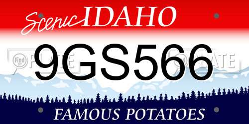9GS566 Idaho License Plate
