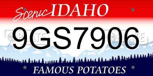 9GS7906 Idaho License Plate