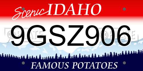 9GSZ906 Idaho License Plate