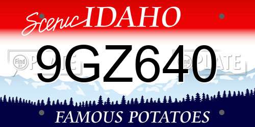 9GZ640 Idaho License Plate