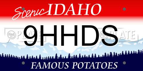 9HHDS Idaho License Plate