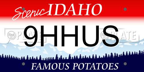 9HHUS Idaho License Plate