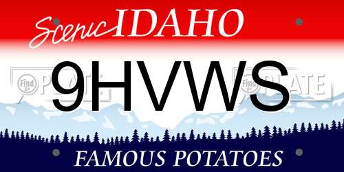 9HVWS Idaho License Plate