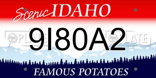 9I80A2 Idaho License Plate