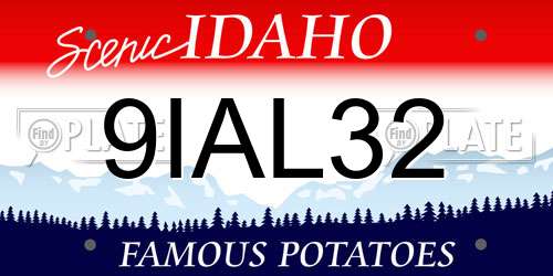 9IAL32 Idaho License Plate