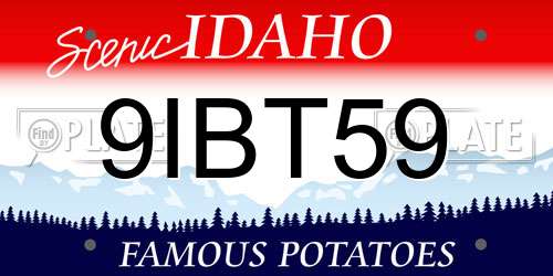 9IBT59 Idaho License Plate