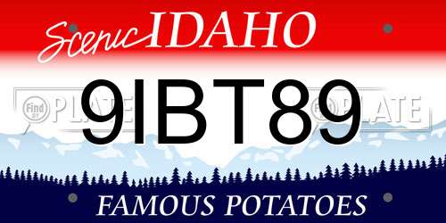 9IBT89 Idaho License Plate