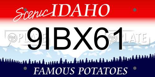 9IBX61 Idaho License Plate