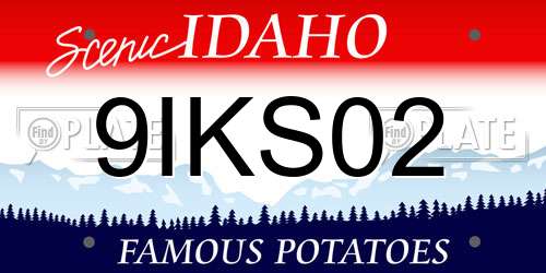 9IKS02 Idaho License Plate