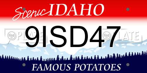 9ISD47 Idaho License Plate