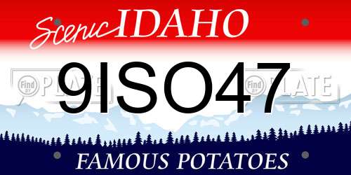 9ISO47 Idaho License Plate