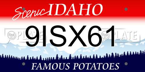 9ISX61 Idaho License Plate