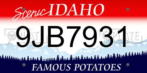 9JB7931 Idaho License Plate