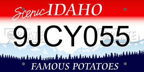 9JCY055 Idaho License Plate