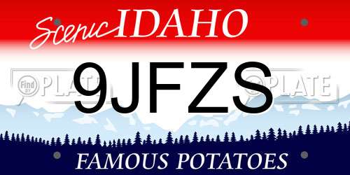 9JFZS Idaho License Plate