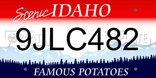 9JLC482 Idaho License Plate