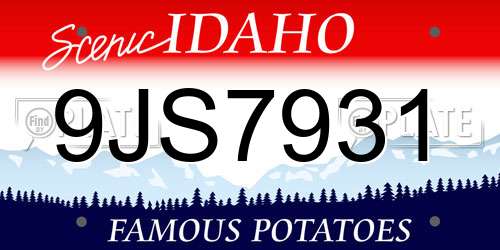 9JS7931 Idaho License Plate