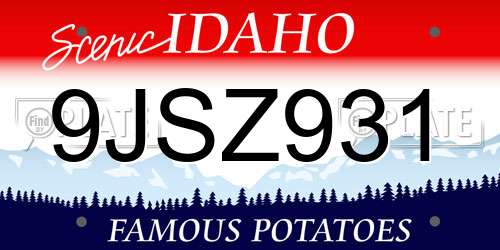 9JSZ931 Idaho License Plate