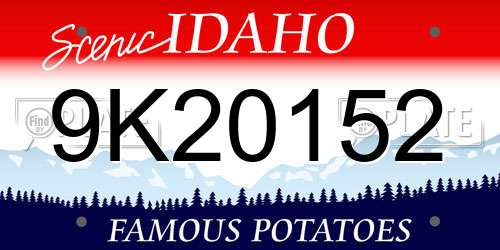 9K20152 Idaho License Plate