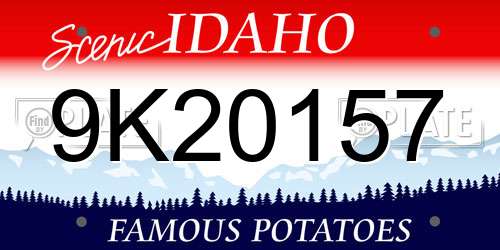 9K20157 Idaho License Plate