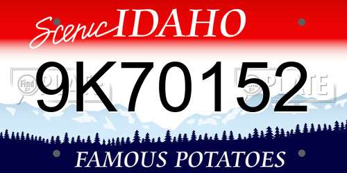 9K70152 Idaho License Plate