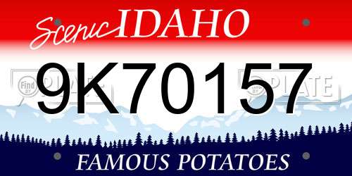 9K70157 Idaho License Plate