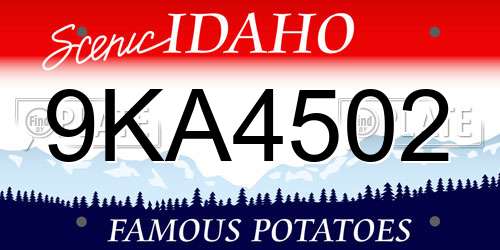 9KA4502 Idaho License Plate