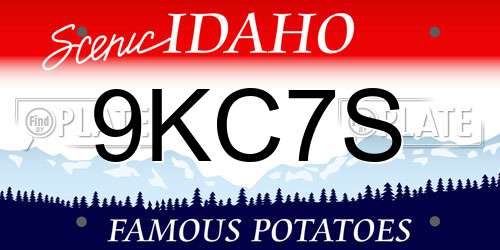 9KC7S Idaho License Plate