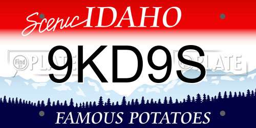 9KD9S Idaho License Plate