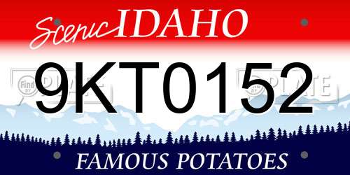9KT0152 Idaho License Plate