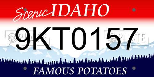 9KT0157 Idaho License Plate