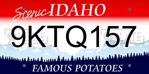 9KTQ157 Idaho License Plate