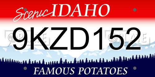 9KZD152 Idaho License Plate