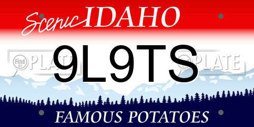 9L9TS Idaho License Plate