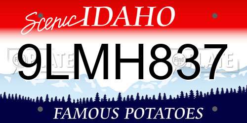 9LMH837 Idaho License Plate