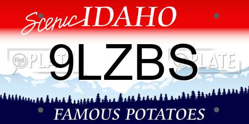 9LZBS Idaho License Plate