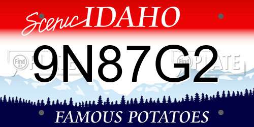 9N87G2 Idaho License Plate