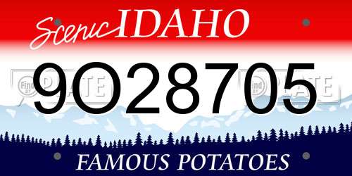 9O28705 Idaho License Plate