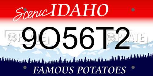 9O56T2 Idaho License Plate