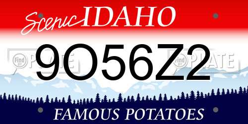 9O56Z2 Idaho License Plate