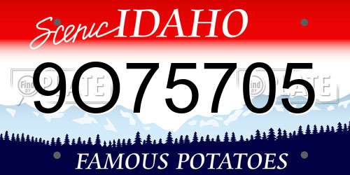 9O75705 Idaho License Plate