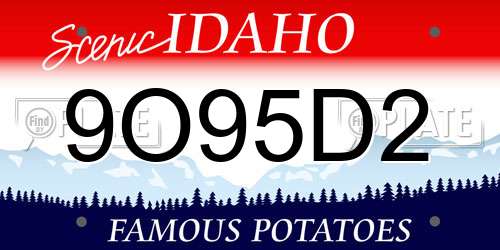 9O95D2 Idaho License Plate
