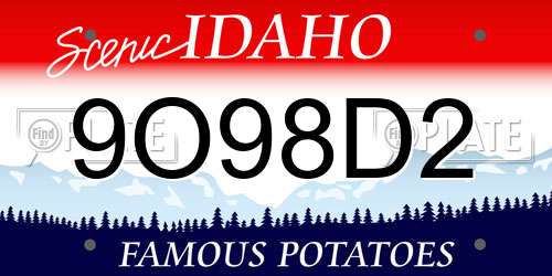 9O98D2 Idaho License Plate
