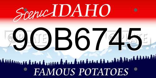 9OB6745 Idaho License Plate