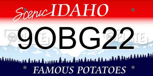 9OBG22 Idaho License Plate